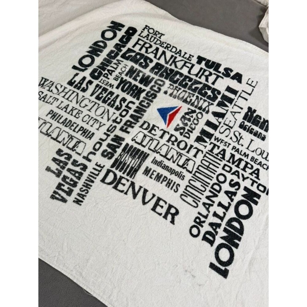 Delta Airlines Vintage “Cities” Beach Towel